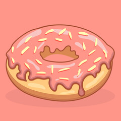 donut vector illustration. Cartoon donut