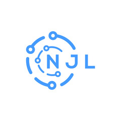 NJL technology letter logo design on white  background. NJL creative initials technology letter logo concept. NJL technology letter design.
