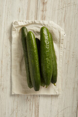 fresh cucumbers on a table