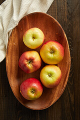 apples on a wooden table