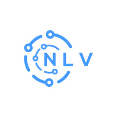 NLV technology letter logo design on white   background. NLV creative initials technology letter logo concept. NLV technology letter design.
