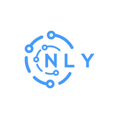 NLY technology letter logo design on white   background. NLY creative initials technology letter logo concept. NLY technology letter design.
