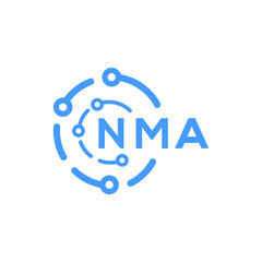 NMA technology letter logo design on white   background. NMA creative initials technology letter logo concept. NMA technology letter design.
