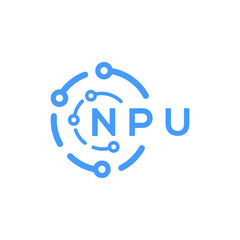 NPU technology letter logo design on white  background. NPU creative initials technology letter logo concept. NPU technology letter design.
