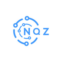 NQZ technology letter logo design on white  background. NQZ creative initials technology letter logo concept. NQZ technology letter design.
