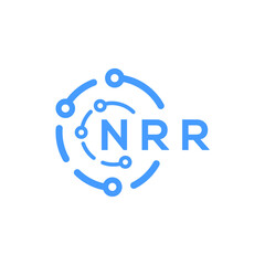 NRR technology letter logo design on white  background. NRR creative initials technology letter logo concept. NRR technology letter design.
