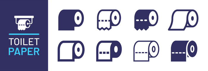 Toilet paper roll icon collection. Vector illustration