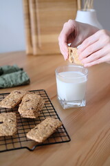 The concept of healthy lifestyle and proper nutrition. Healthy food on the table. Hearty breakfast for all ages