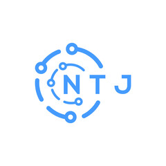 NTJ technology letter logo design on white  background. NTJ creative initials technology letter logo concept. NTJ technology letter design.