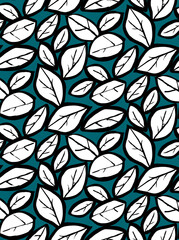 Seamless leaf pattern, floral print.