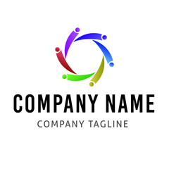 People together vector icon logo design