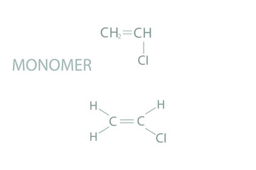 Monomer molecular skeletal chemical formula.	
