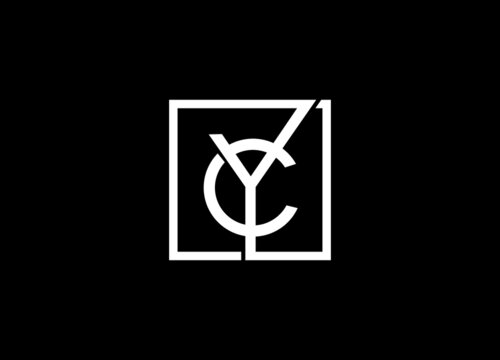 Square yc logo letter modern smart design concept