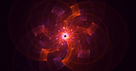 3D rendering abstract multicolor fractal light background