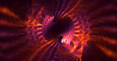 3D rendering abstract multicolor fractal light background