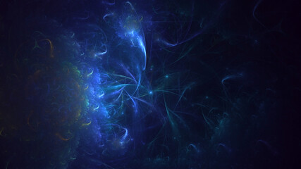 3D rendering abstract multicolor fractal light background