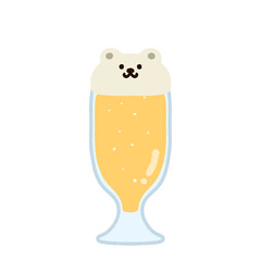 かわいいシロクマの生ビール