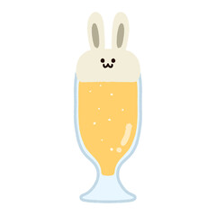かわいいウサギの生ビール