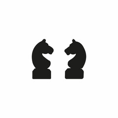 Modern flat vector chess knight icon with long shadow