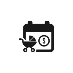 Paid maternity leave icon isolated on white background