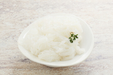Glass asian noodles in the bowl