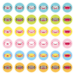 ウーパールーパー 6種 アイコン セット