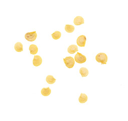 Paprika seeds isolated on white background.