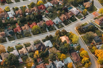 Houses in Canada in a residential district - obrazy, fototapety, plakaty