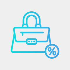 Woman bag icon in gradient style, use for website mobile app presentation