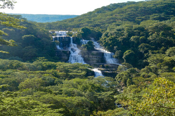 Scenic view of Kimani waterfalls in Mpanga Kipengele Game Reserve, Tanzania © martin
