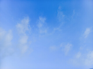 Paranomic of blue sky with transparent clouds