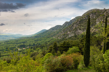 Fototapeta na wymiar Balcan mountains in Konavle region near Dubrovnik.