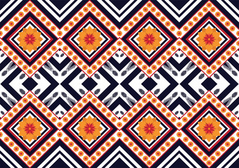 Ethnic abstract geometric flower pattern Design for background, carpet, clothing, wrapping, fabric, cover, textile