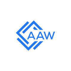 Obraz premium AAW technology letter logo design on white background. AAW creative initials technology letter logo concept. AAW technology letter design. 
