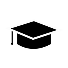 Graduation cap icon vector illustration logo template for many purpose. Isolated on white background.