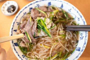 east asia style traditional rice noodles macro