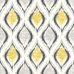 Ikat ogee background. Ethnic folk seamless textile repeatable urban grain texture pattern - 503869587