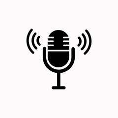 Microphone icon. simple microphone flat icon. podcast microphone icon design.