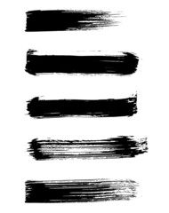 Set of hand draw brush stroke isolated on white