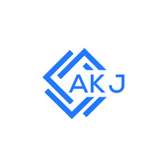 AKJ technology letter logo design on white  background. AKJ creative initials technology letter logo concept. AKJ technology letter design.