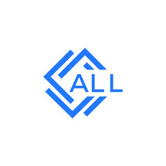 ALL technology letter logo design on white  background. ALL creative initials technology letter logo concept. ALL technology letter design.
