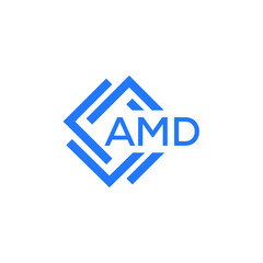 AMD technology letter logo design on white  background. AMD creative initials technology letter logo concept. AMD technology letter design.
