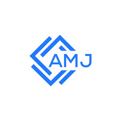 AMJ technology letter logo design on white   background. AMJ creative initials technology letter logo concept. AMJ technology letter design.
