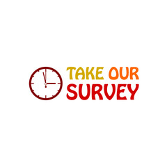 Take our survey icon isolated on white background