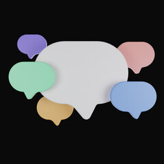 Premium Speaking Balloon Icon Modeling 3d rendering