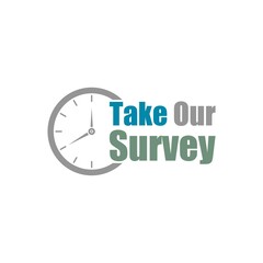 Take our survey icon isolated on white background