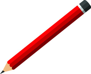 red pencil isolated on white background