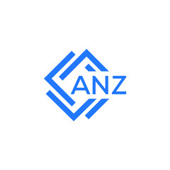 ANZ technology letter logo design on white  background. ANZ creative initials technology letter logo concept. ANZ technology letter design.
