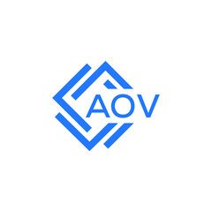 AOV technology letter logo design on white  background. AOV creative initials technology letter logo concept. AOV technology letter design.
