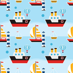 Sea pattern, boat pattern, transport pattern
